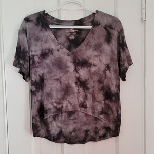 AE tie dye v neck crop tee